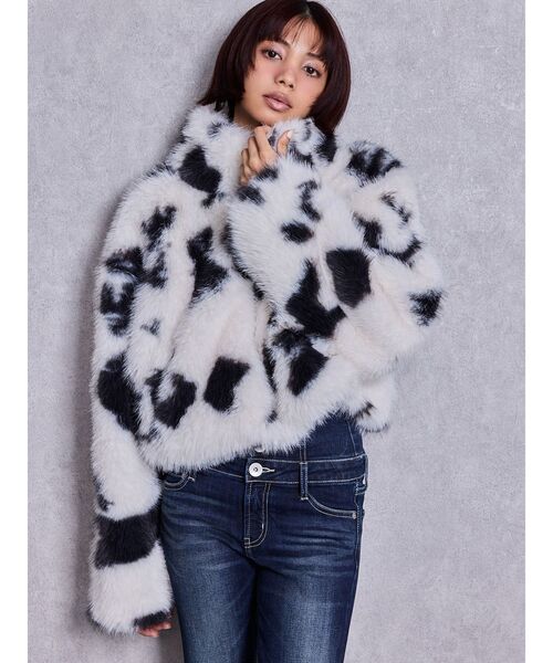 GYDA（ジェイダ） ブルゾン アウター 「WEB限定」COW PATTERN フェイク