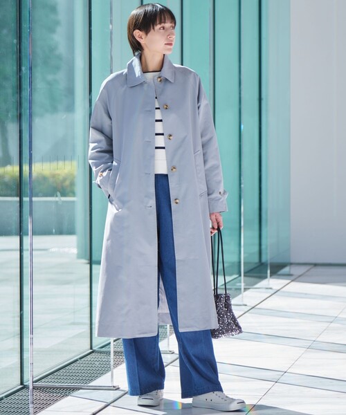 「Dessin」 ステンカラーコート 01 キャメル レディース_画像6