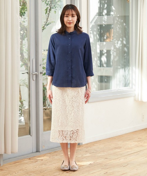 「Pitta Re:)」 7分袖ブラウス M ネイビー レディース_画像6