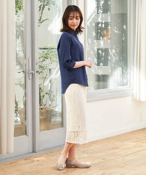 「Pitta Re:)」 7分袖ブラウス M ネイビー レディース_画像7