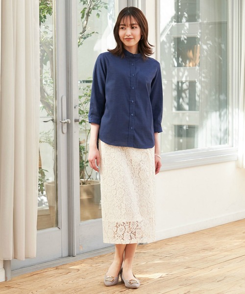 「Pitta Re:)」 7分袖ブラウス M ネイビー レディース_画像8