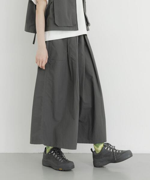 パンツ 「UR TECH」ナイロンタッサーワイドパンツ レディースの画像