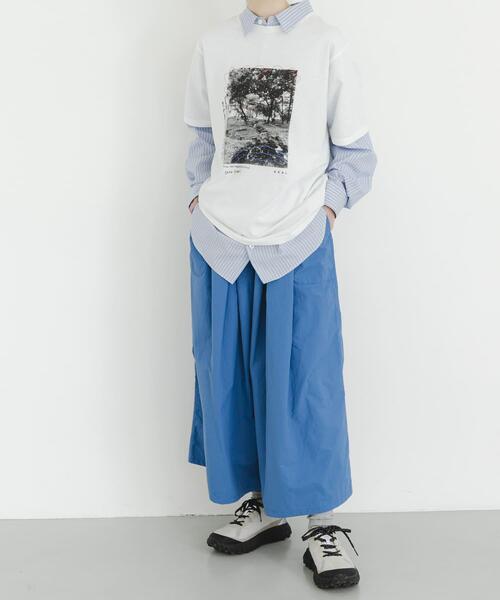 パンツ 「UR TECH」ナイロンタッサーワイドパンツ レディースの画像