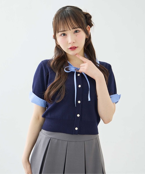 INGNI（イング） ニット セーター シャツレイヤード風半袖ニット