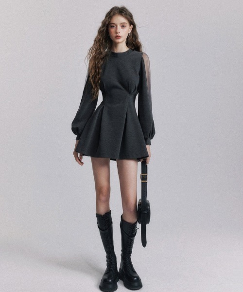 「DALLA」 長袖ワンピース SMALL ブラック レディースの画像