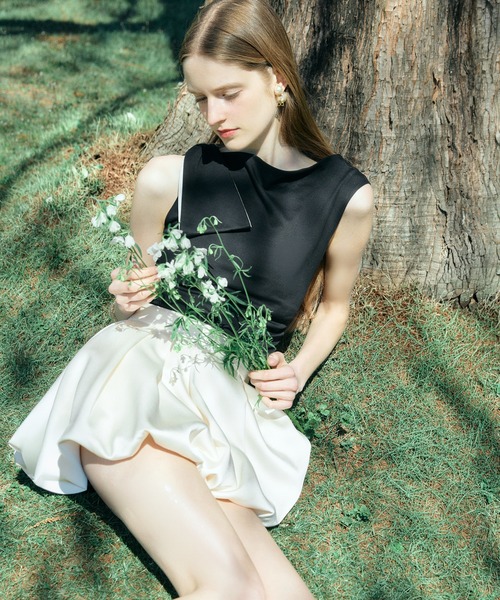 EIMY ISTOIRE（エイミーイストワール） tシャツ ASYMMETRY RIBBON TOPS