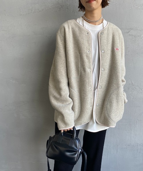 美品✨DANTON ダントン　ウールモッサ 38 ノーカラージャケット　グレー Danton（ダントン） ノーカラージャケット 44 グレー レディース