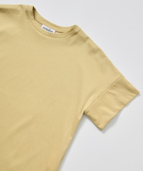 tシャツ ESTNATION / アルビニ コットンスムース カフスＴシャツ レディースの画像