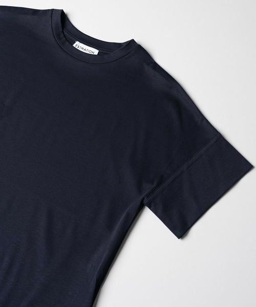 tシャツ ESTNATION / アルビニ コットンスムース カフスＴシャツ レディースの画像