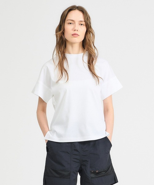 tシャツ ESTNATION / アルビニ コットンスムース カフスＴシャツ レディースの画像