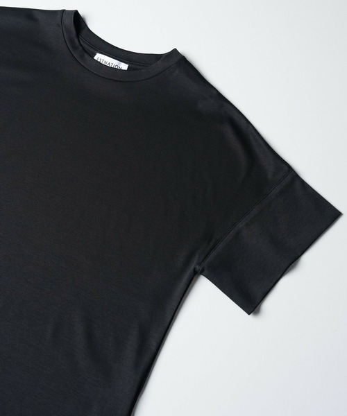 tシャツ ESTNATION / アルビニ コットンスムース カフスＴシャツ レディースの画像