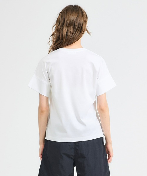 tシャツ ESTNATION / アルビニ コットンスムース カフスＴシャツ レディースの画像