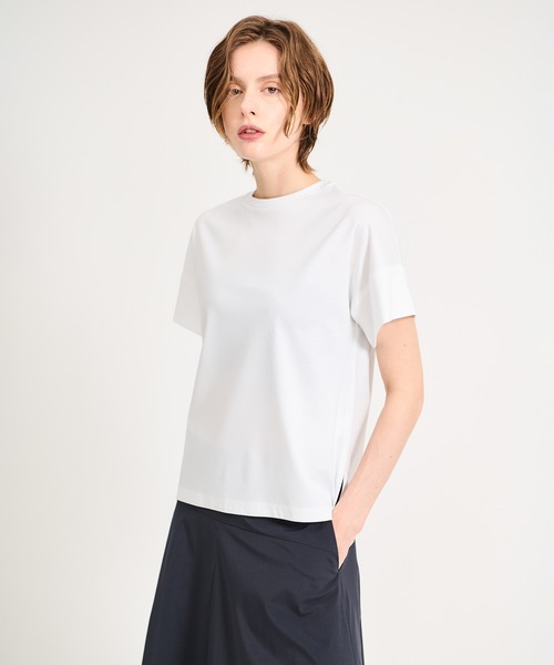 tシャツ ESTNATION / アルビニ コットンスムース カフスＴシャツ レディースの画像