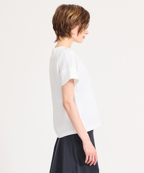 tシャツ ESTNATION / アルビニ コットンスムース カフスＴシャツ レディースの画像