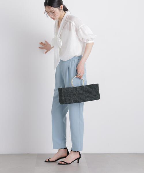 uvカット スラックス パンツ 「GRACETEC」ライトファンクションイージーテーパードパンツ レディースの画像