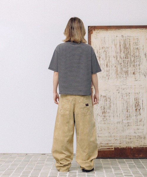 00s カーゴパンツ ワイドパンツ ダブルニー　パイル地　y2k ベージュ THRASHER（スラッシャー） ワイドパンツ ジーンズ THRASHER×MSG 別注