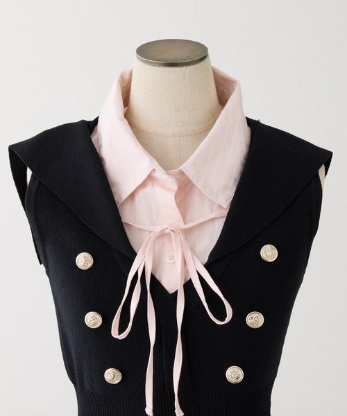 one after another NICE CLAUP ワンピース 夏 半袖 セーラーカラー