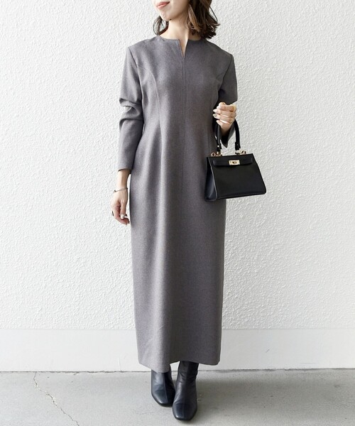 SHIPS any 「SHIPS any」 長袖ワンピース ONE SIZE グレー レディース 