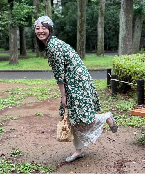 AS KNOW AS（アズノゥアズ） ワンピース 夏 ◯タックデザイン 5分袖