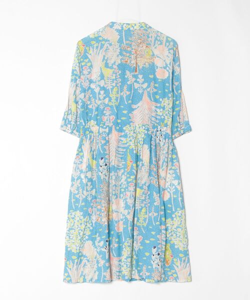 「haupia」 7分袖ワンピース MEDIUM ブルー レディース_画像2