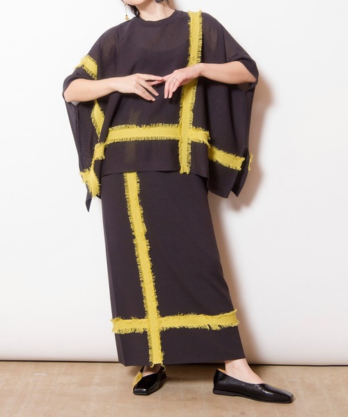 「OSMOSIS」 ニットスカート ONE SIZE ブラック レディース_画像9