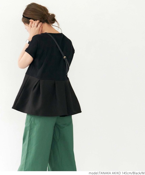 tシャツ Tシャツ \\新色登場//異素材切り替えフレンチスリーブフレアトップス|ZOZOTOWN |07