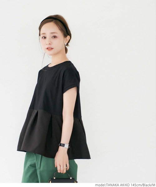 tシャツ Tシャツ \\新色登場//異素材切り替えフレンチスリーブフレアトップス|ZOZOTOWN |11