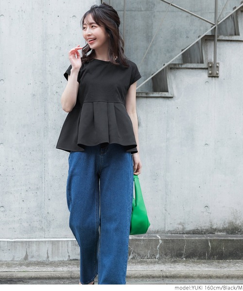 tシャツ Tシャツ \\新色登場//異素材切り替えフレンチスリーブフレアトップス|ZOZOTOWN |12