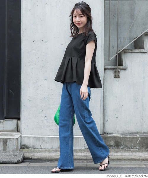 tシャツ Tシャツ \\新色登場//異素材切り替えフレンチスリーブフレアトップス|ZOZOTOWN |13