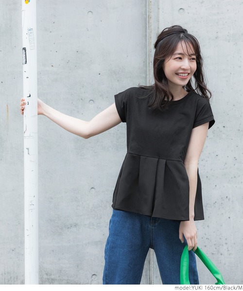 tシャツ Tシャツ \\新色登場//異素材切り替えフレンチスリーブフレアトップス|ZOZOTOWN |16