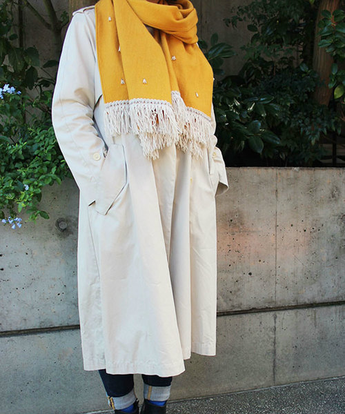 ストール ストール ティティエ 財布 帽子 ファッション小物 レディースファッション Titie アールデコ柄ビーズカシミヤウールストール