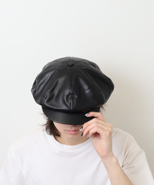 Sense of Grace 帽子 キャスケット SYNTHETIC LEATHER CASQUETTE