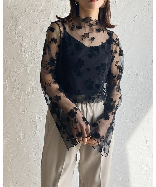 Resurrection WOMEN フレアスリーブレスハイネックシャツ Resurrection WOMEN ﾌﾚｱｽﾘｰﾌﾞﾚｽﾊｲﾈｯｸｼｬﾂ