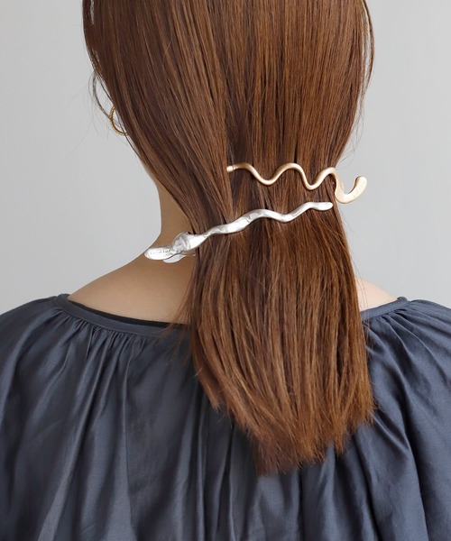 ANEMONE ヘアクリップ マットメタルウェーブクリップ「S