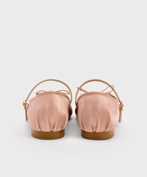 CHARLES ＆ KEITH バレエシューズ パンプス サテンボウ メリー