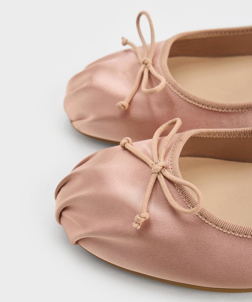半額 50％OFFの通販 KEITH ＆ CHARLES バレエシューズ メリー サテンボウ パンプス 靴