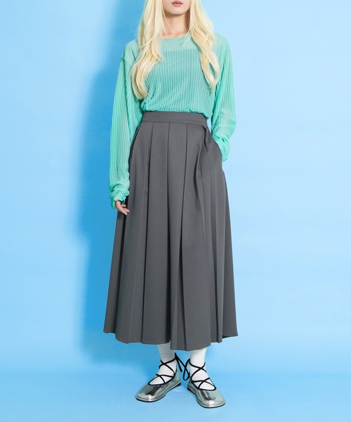 PUNYUS スカート ボックスプリーツロングスカート : ZOZOTOWN