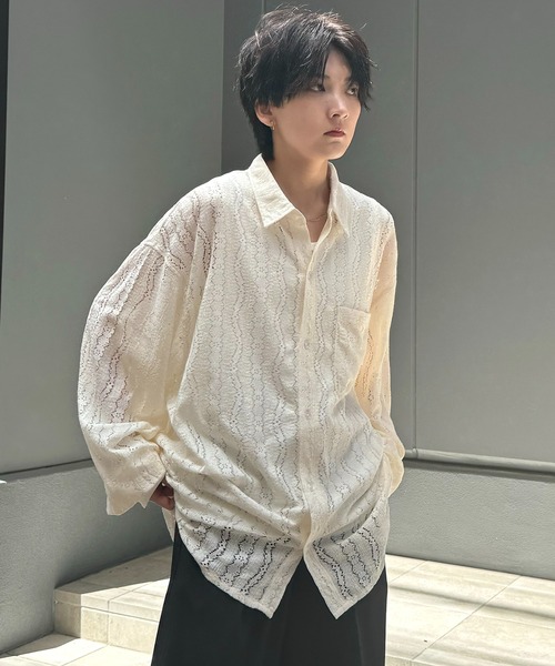 MASONPRINCE 長袖 シアーシャツ チェック柄 ルーズ ヴィンテージ MASONPRINCE 長袖シャツ チェック柄 ルーズ ヴィンテージ 男女