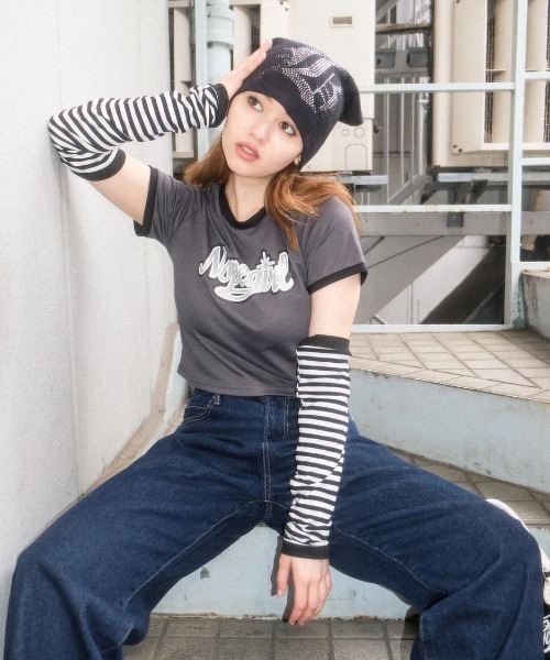 Nope Girl tシャツ Nopegirl signature ringer T shirt