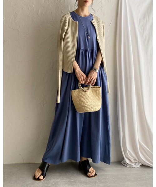 2Collar 半袖 Tシャツ ワンピース フレア Aライン She's Closet ワンピース Aラインボリュームギャザーフレア