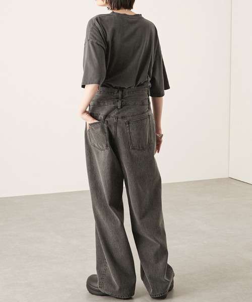 ジーンズ 「Alfred Alex」ヴィンテージメイク ダブルウエスト ワイド