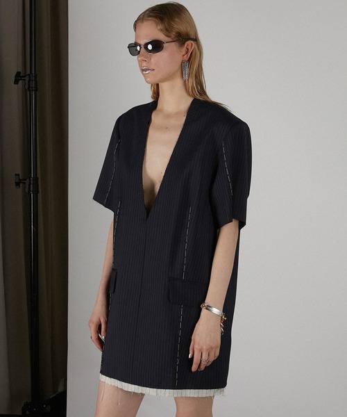 チュニック スーチングカットオフハーフスリーブチュニック / Suiting Cut Off Half Sleeve Tunic | PRANK PROJECT | 13