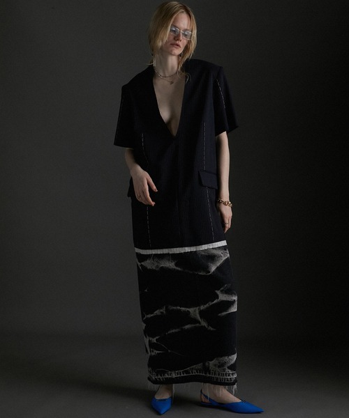 チュニック スーチングカットオフハーフスリーブチュニック / Suiting Cut Off Half Sleeve Tunic | PRANK PROJECT | 05