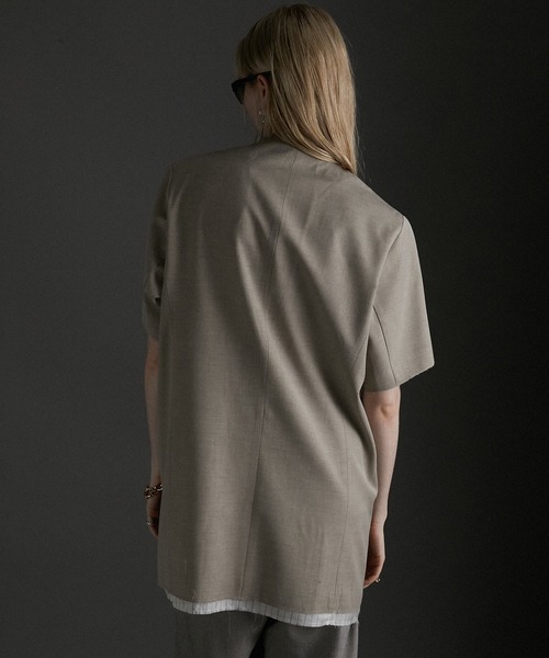 チュニック スーチングカットオフハーフスリーブチュニック / Suiting Cut Off Half Sleeve Tunic | PRANK PROJECT | 08