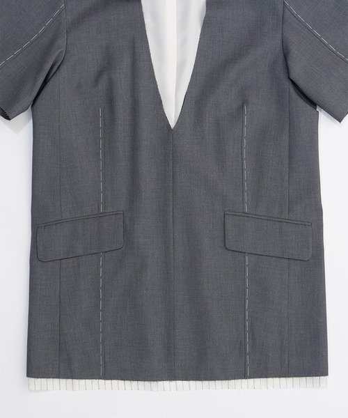 チュニック スーチングカットオフハーフスリーブチュニック / Suiting Cut Off Half Sleeve Tunic | PRANK PROJECT | 21