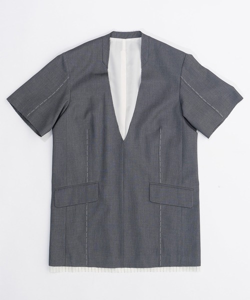 チュニック スーチングカットオフハーフスリーブチュニック / Suiting Cut Off Half Sleeve Tunic | PRANK PROJECT | 17