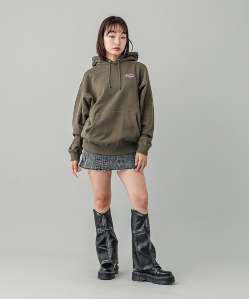 X-girl パーカー FACE POSTER SWEAT HOODIE レディース メンズ