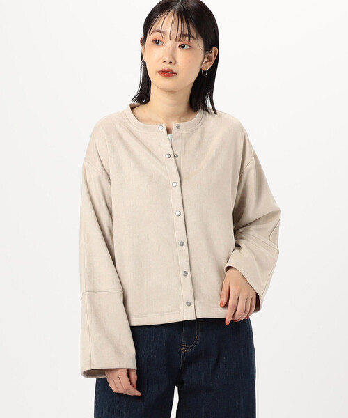 COMME CA ISM ブルゾン アウター ダンボールニット スナップ