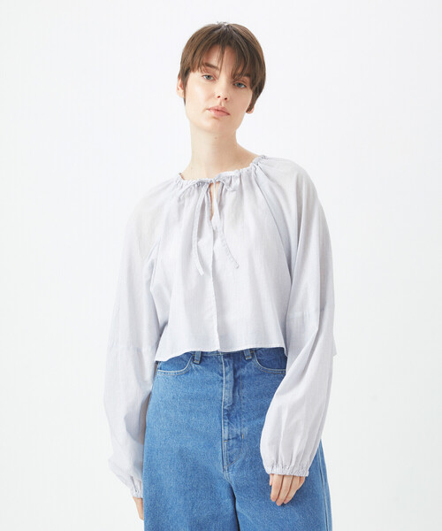 シャツ ブラウス ORCIVAL | コットンシルク ショートボレロシャツ 