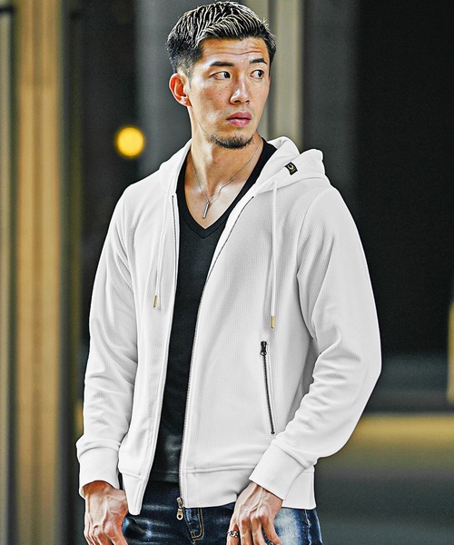 SOMEDIFF（サムディフ） パーカー 「SOMEIDFF」テクスチャ―フルジップ